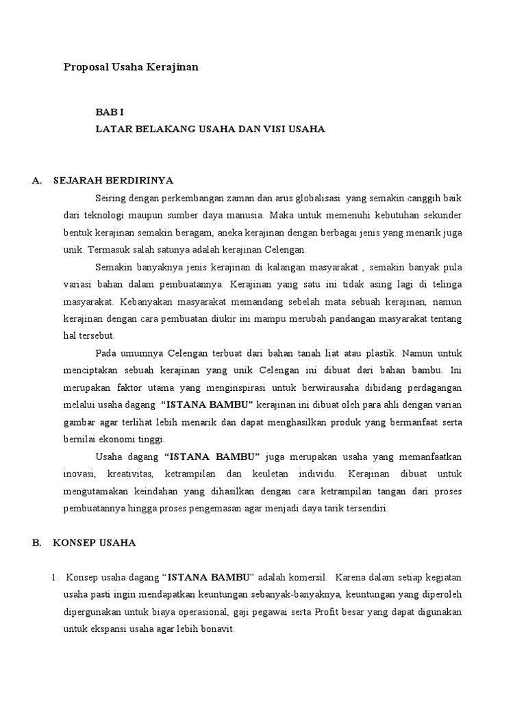Proposal Usaha Kerajinan