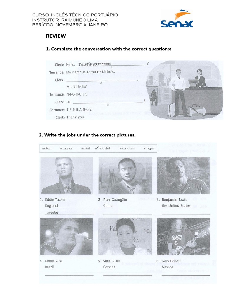 Complete the Conversation Exercises | PDF