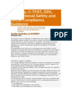 Security, C-TPAT, GSV, Occupational Safety and Social Compliance Guidance