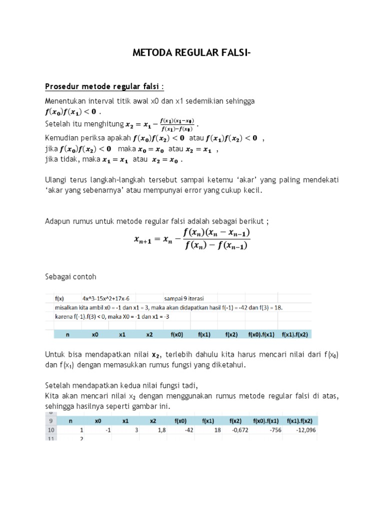 Metoda Regular Falsi | PDF
