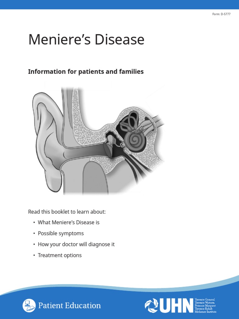 Meniere's Disease Information For Patients and Families PDF