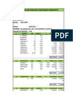 Analisis de Costo Directo Columnas De, 30 X, 30 Con Refuerzo y Concreto 3.500 Psi