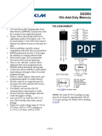 DS2502 1Kb Add-Only Memory: 1 2 3 4 8 7 6 5 NC NC NC NC NC NC Data GND