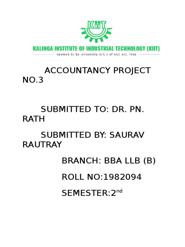 Accountancy Project NO.3 | PDF