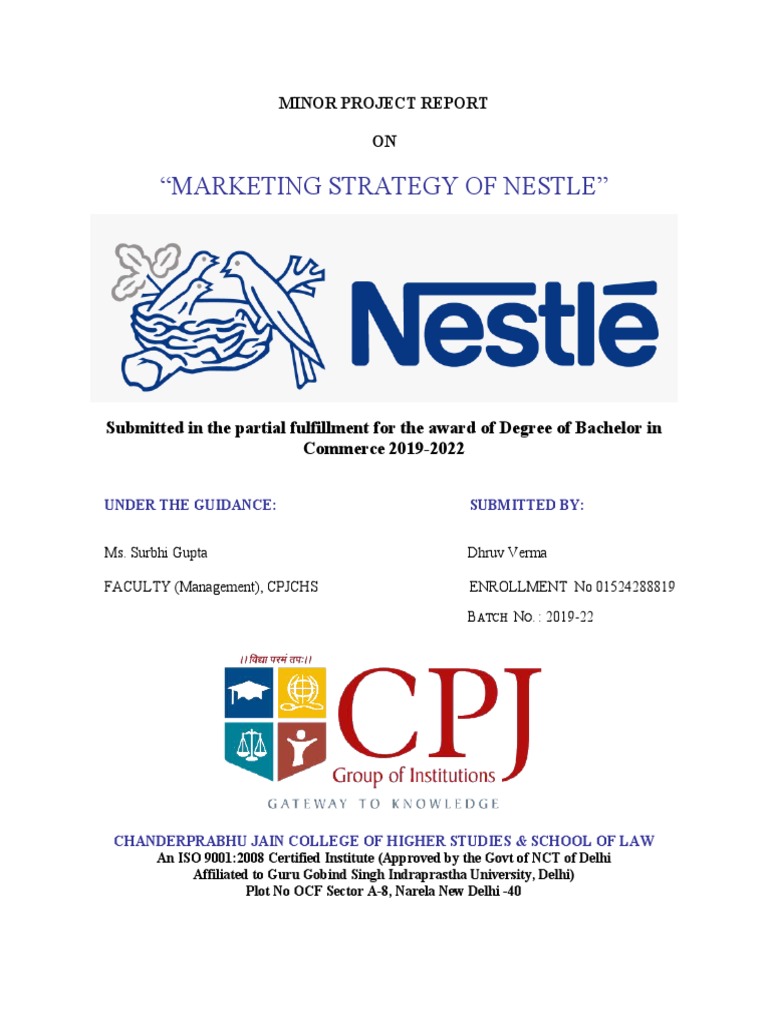 B.Com Project: Nestle Marketing | PDF | Nestlé | Food And Drink