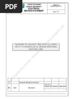 METHOD STATEMENT FOR INSTALLATION of LV SWITCHGEAR AND MOTOR CONTROL CENTERS