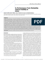 Jiu-Jitsu-Specific Performance Test: Reliability Analysis and Construct Validity in Competitive Athletes