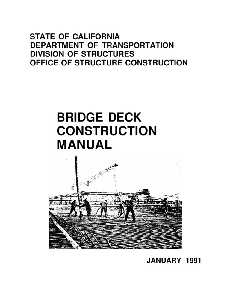 Bridge Deck Construction Manual Specification (Technical Standard
