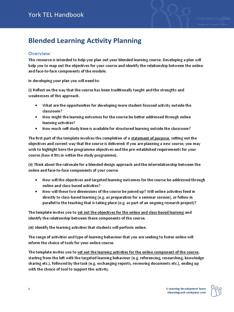 Blended Learning Course Planning Guide | PDF | Educational Technology ...