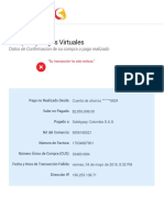 Compras y Pagos Virtuales: Datos de Confirmación de Su Compra o Pago Realizado