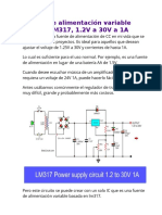 Fuente de Alimentación Variable Usando LM317