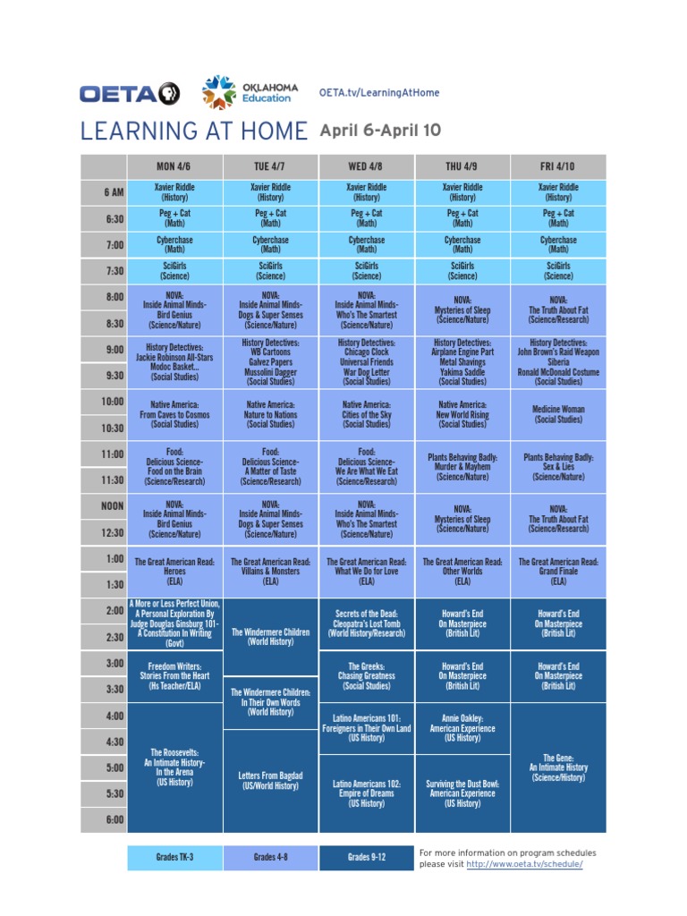 Educational TV Schedule for Students | PDF | Young Adult