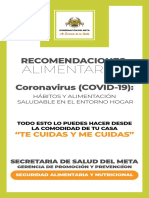 BOLETIN RECOMENDACIONES ALIMNENTARIAS EN COVID 19