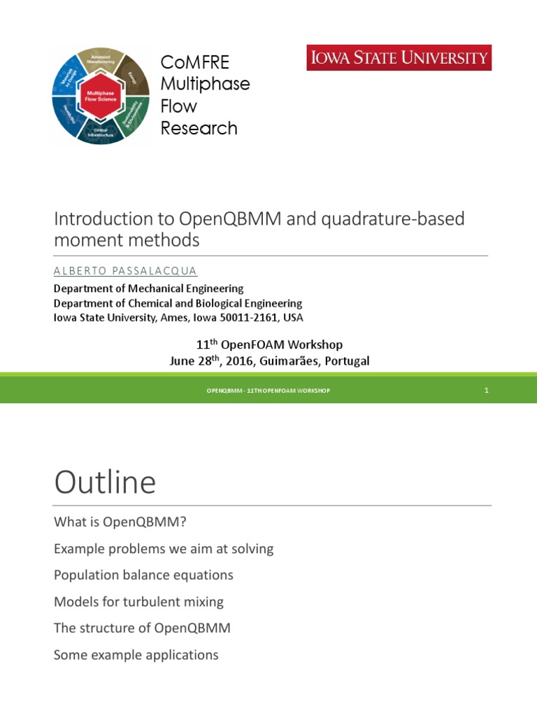 Introduction To Openqbmm and Quadrature-Based Moment Methods | PDF ...