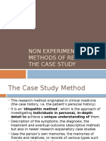 Non Experimental Methods of Research: The Case Study