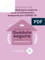 Protocolo de Seguridad Para Mujeres Ante El Aislamiento Temporal Por COVID-19.