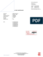 Coverpage To Material/Test Certificate
