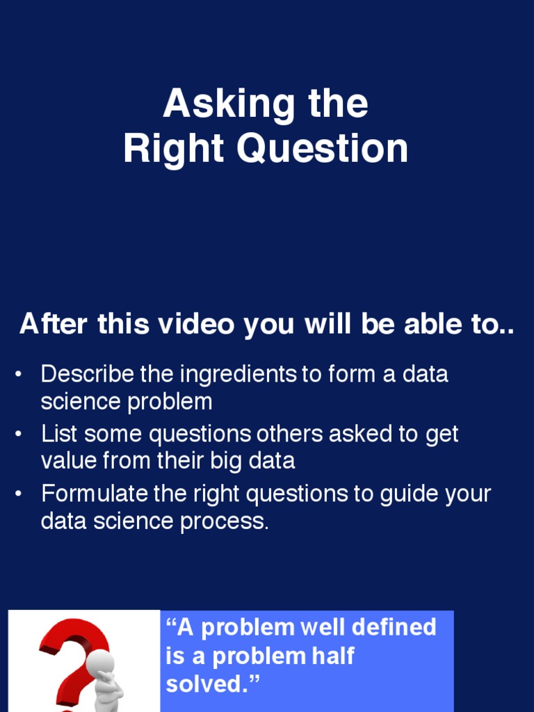 Formulating Effective Data Science Questions | PDF | Career & Growth ...