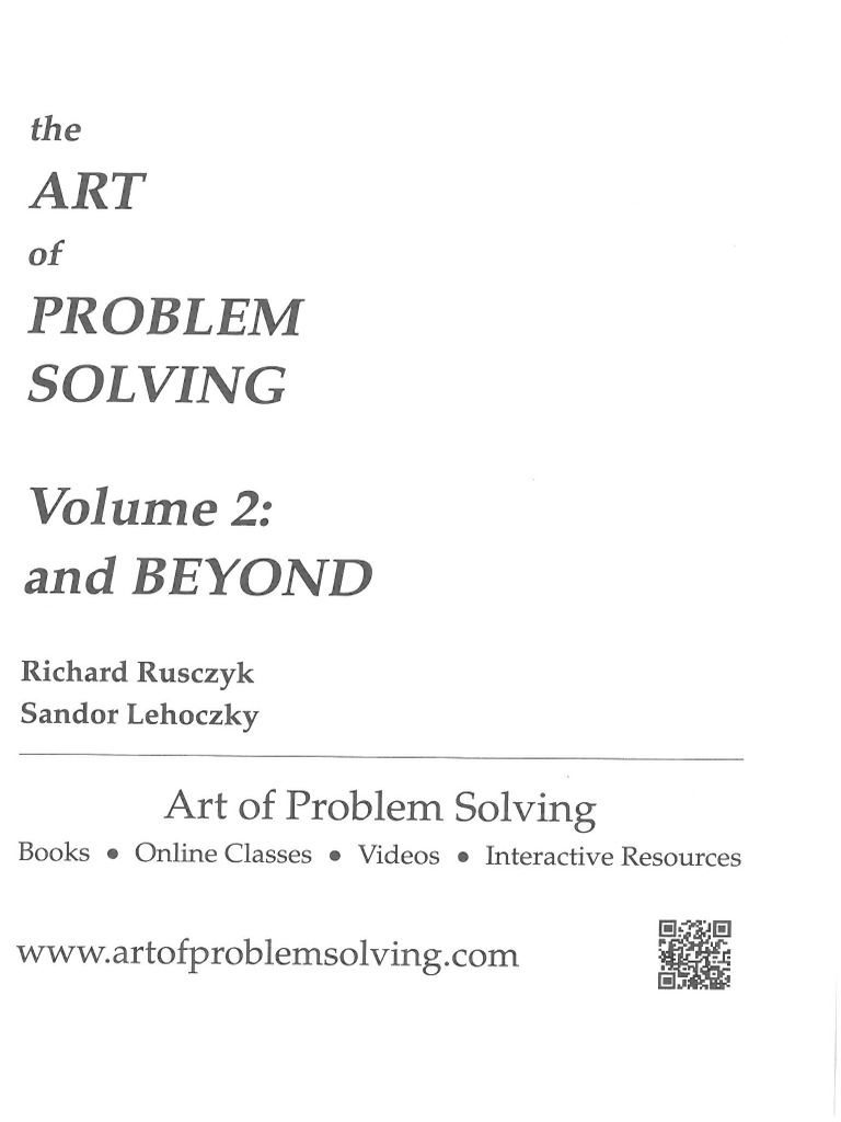 the art of problem solving volume 2 and beyond pdf