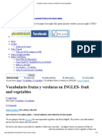 Vocabulario Frutas y Verduras en INGLES Fruit and Vegetables PDF