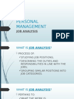 Personal Management: Job Analysis