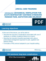 SARI CLINICAL CARE TRAINING: PAD PROTOCOL FOR ICU PATIENTS