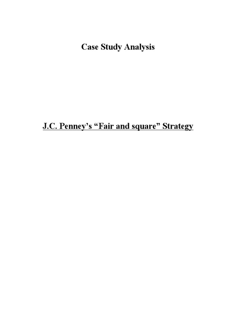 Case Study J C Penney Pricing J C Penney