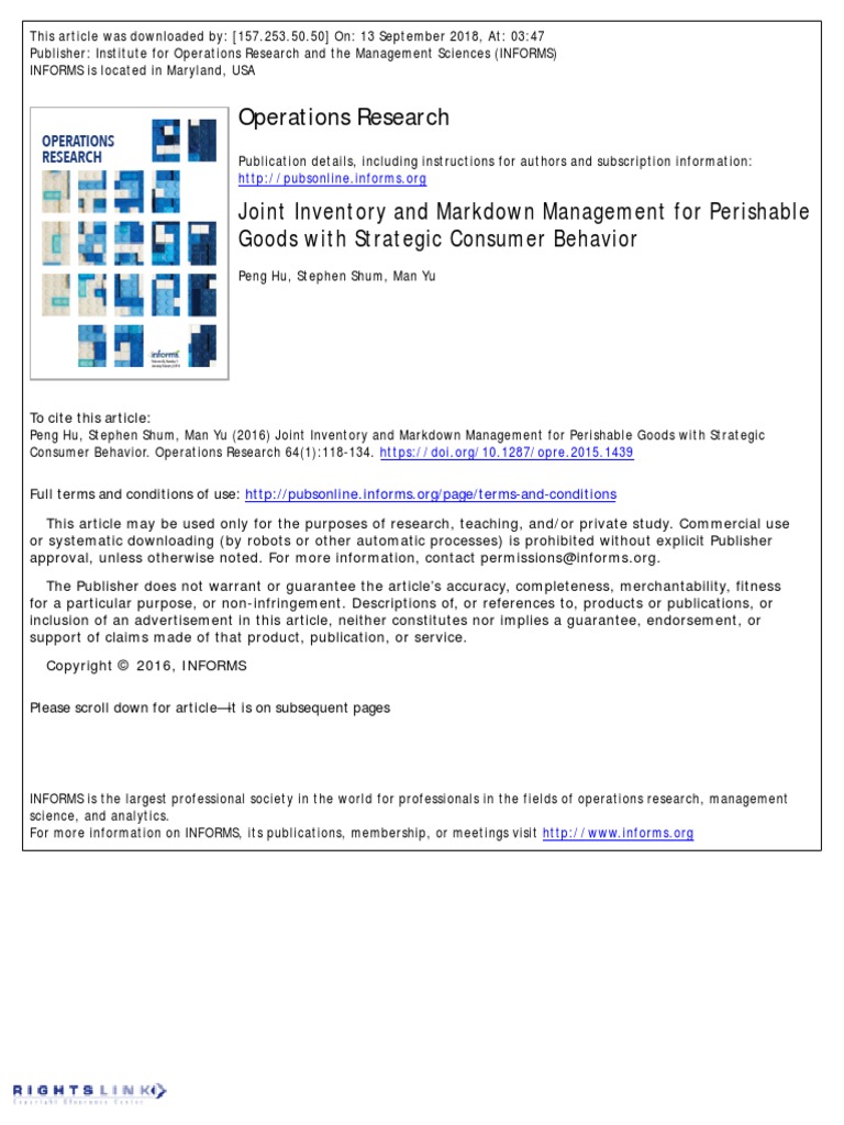 Joint Inventory and Markdown Management For Perishable Goods With ...