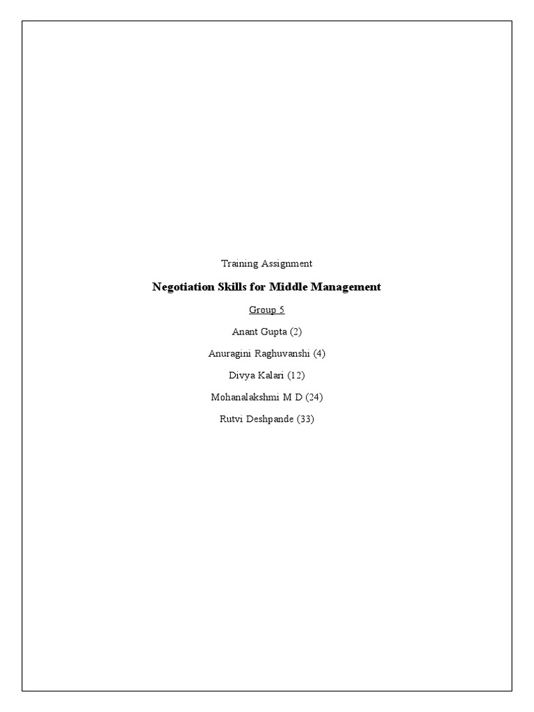 Negotiation Skills Training for Managers | PDF | Negotiation | Learning