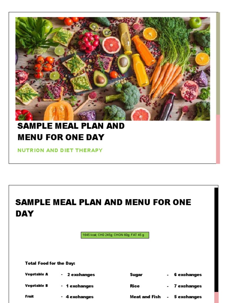 One-Day Meal Plan Example | PDF | Meal | Lunch