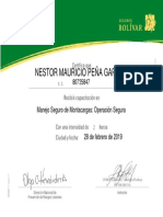 Montacargas Operacion Segura - Certificado Del Curso PDF