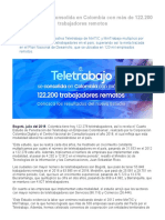 El Teletrabajo Se Consolida en Colombia Con Más de 122.200 Trabajadores Remotos PDF