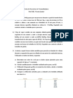 Lista de Exercícios de Termodinâmica