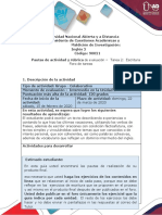 (ESPAÑOL) Activities guide and evaluation rubric - Unit 1 - Task 2 - Writing Production