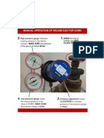 Manual Operation of Helium Gas For GCMS: High Pressure Gauge (Indicates