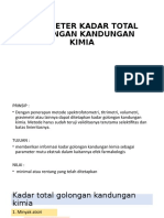 Parameter Kadar Total Golongan Kandungan Kimia