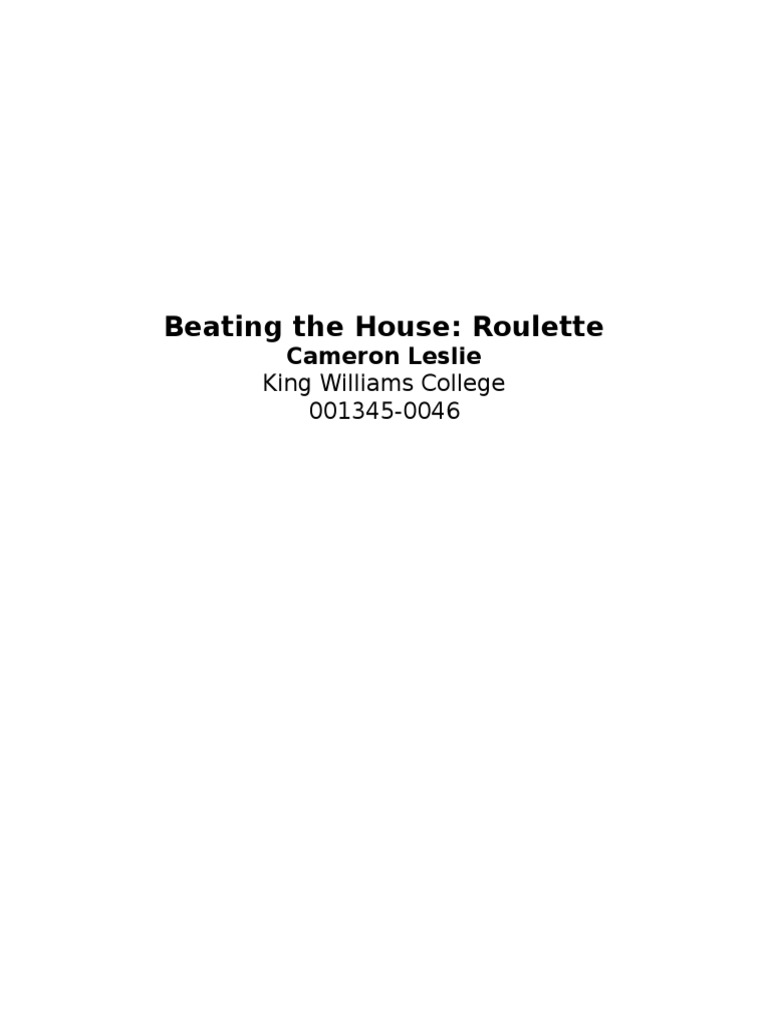 An Example Math IA PDF | PDF | Roulette | Gambling