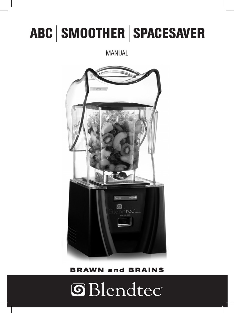 Blendtec SpaceSaver Manual PDF Blender Dishwasher