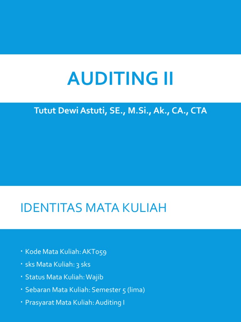 Materi Auditing II untuk Mahasiswa | PDF | Bisnis | Teknologi & Rekayasa