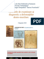 Metodele de Examinare Și Diagnostic A Defomațiilor Dento-Maxilare PDF