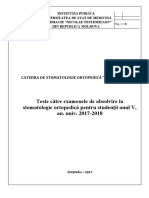 Stomatologie Ortopedica Teste An. 5 PDF