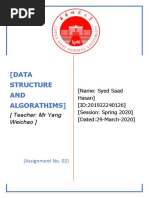 (Data Structure AND Algorathims) : (Teacher: MR Yang Weichao)