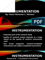 Instrumentation: By: Hazel Marianne L. Mariano