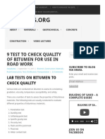 Test To Check Quality of Bitumen For Use in Road Work