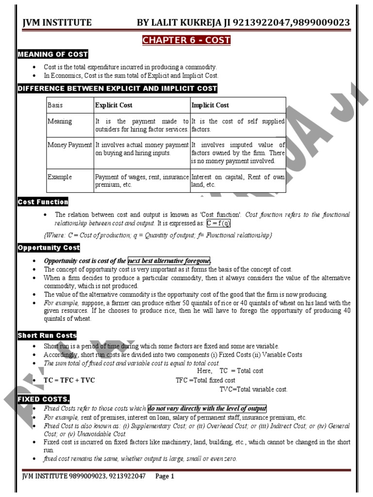 Micro CH-6 Cost | PDF | Average Cost | Marginal Cost