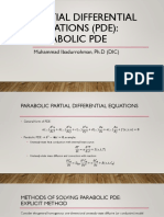 Partial Differential Equations (Pde) : Parabolic Pde: Muhammad Ibadurrohman, PH.D (DIC)