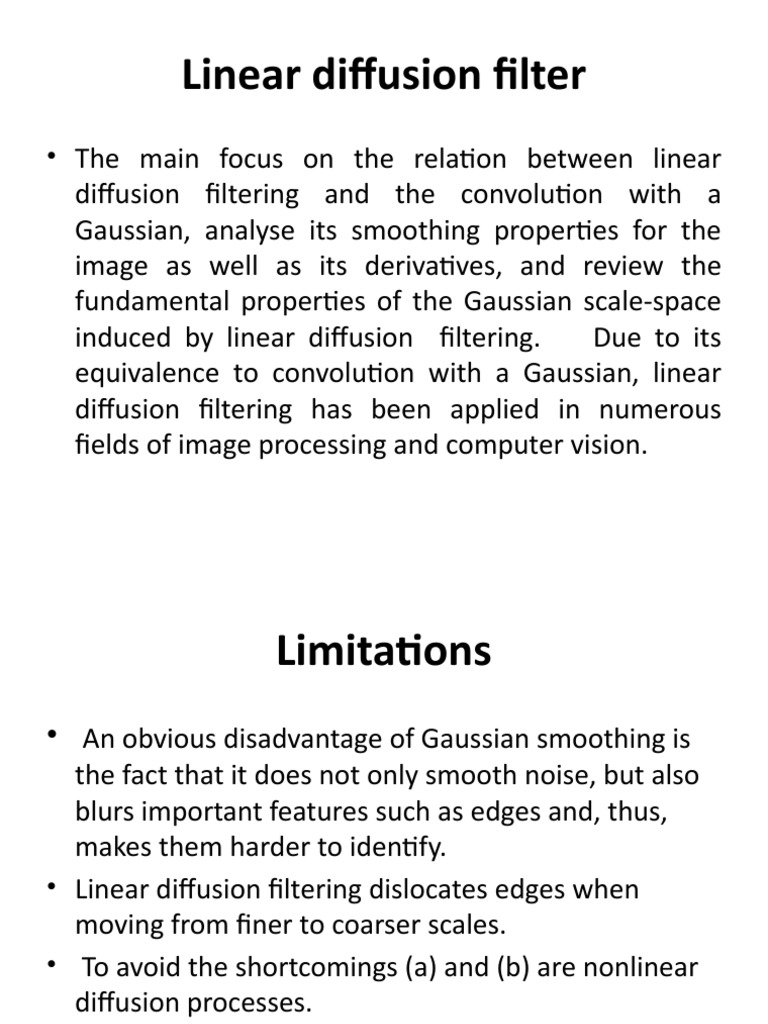 Linear vs Nonlinear Diffusion Filtering | PDF