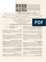 Ord. 011 Sobre La Gaceta Municipal de Maracaibo