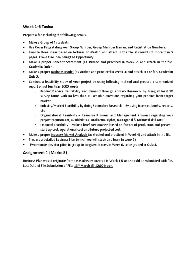 Week 1-6 Group Project Guidelines | PDF