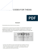 Cheat Codes For Thesis